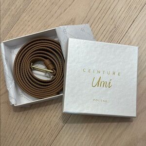 Polene Thin Umi Belt Edition Textured Camel